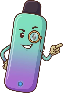 Nik the vape villain pointing at the download button